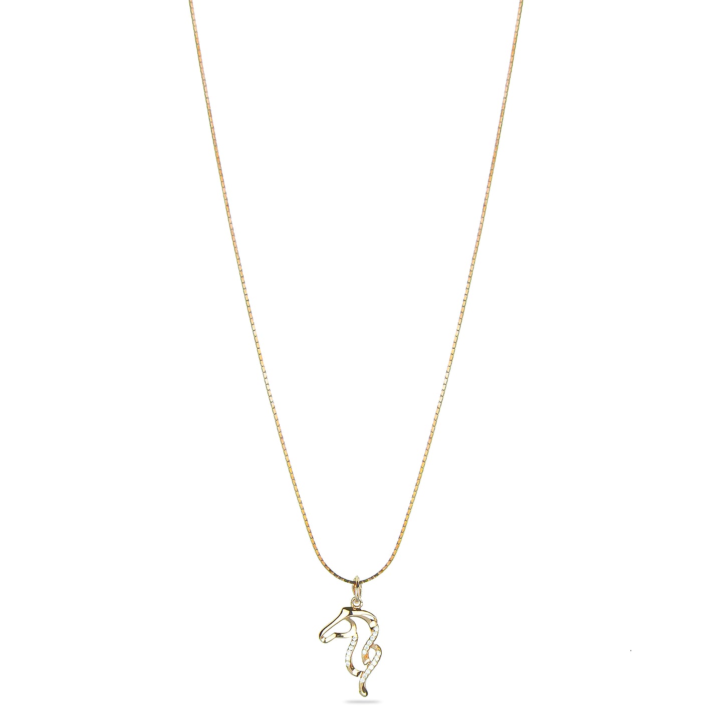 Sea Horse Pendant Necklace in Rose Gold