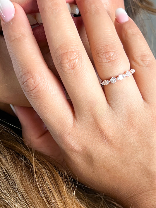 Petite Flower Ring in Rose Gold