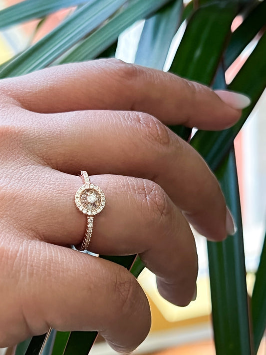 Round Sparkle Ring In Rose Gold