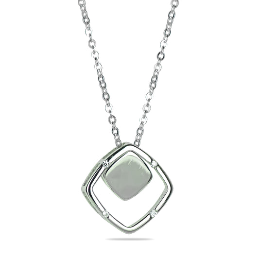 Hexagon Necklace in Silver