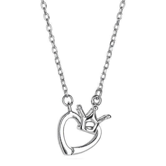 The Heart Of Queen Necklace in Silver