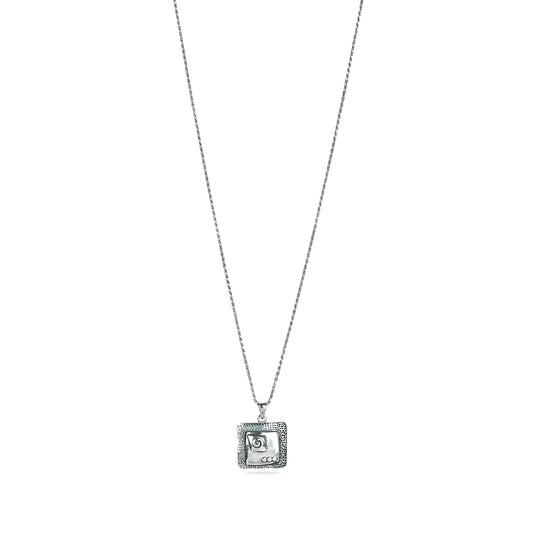 Contemporary Pendent Necklace in Silver