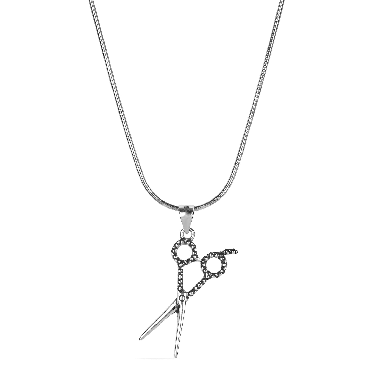 Scissor Pendant Necklace in Silver