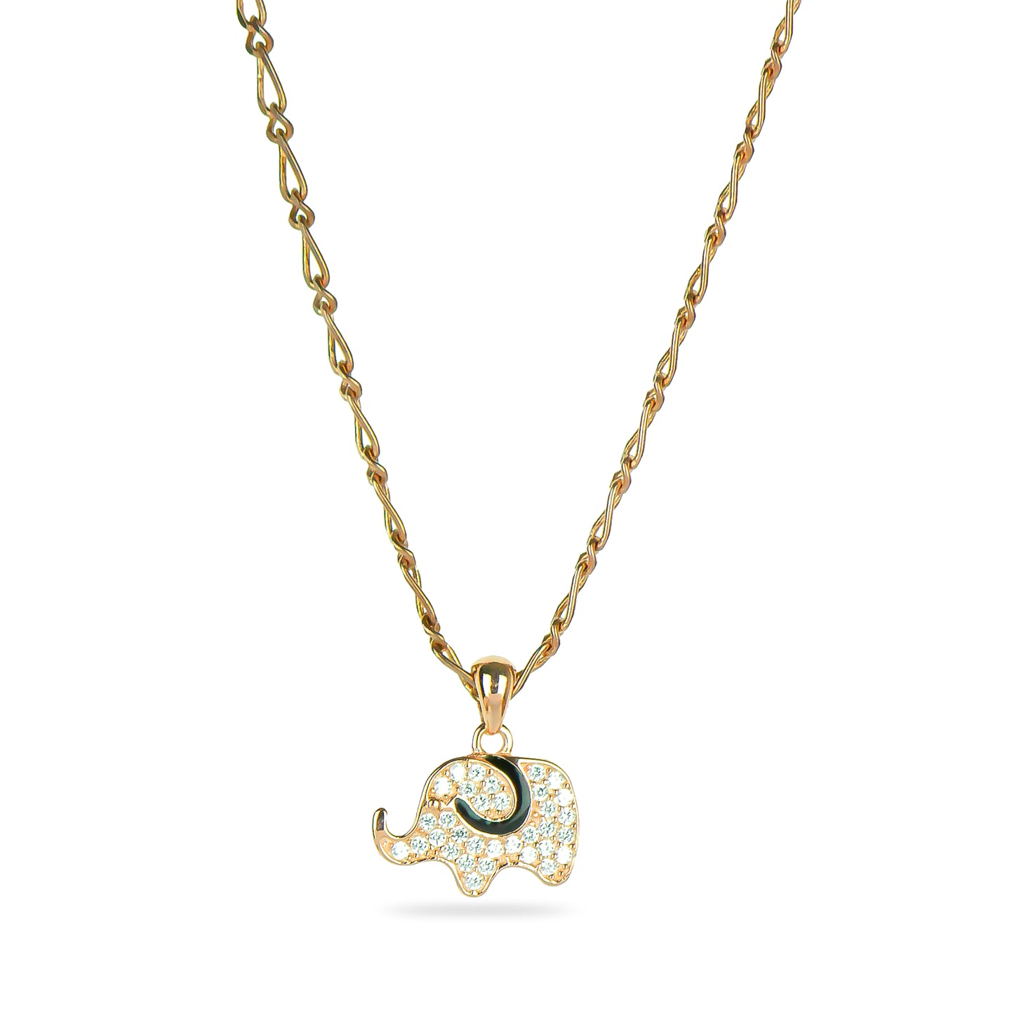 Elephant Pendant Necklace in Rose Gold